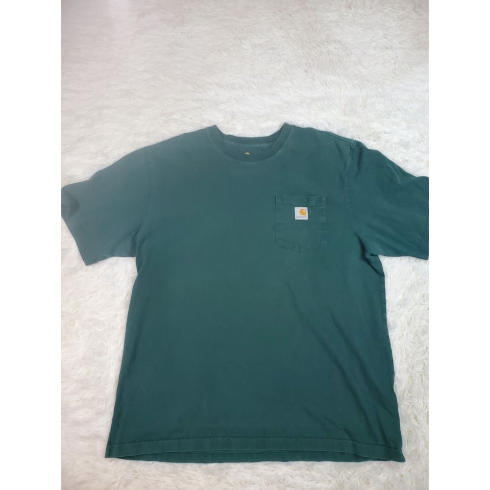 Carhartt Shirt Mens Extra Large Pocket Logo Green Original Fit Short Sleeve